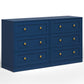 May in Color 3-Drawer Nightstand, Modern Bedside Table with Gold Knobs, Wooden End Table for Bedroom, Living Room, Hallway, or Closet, Blue
