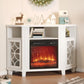 Heynemo 18" Electric Fireplace Insert, Recessed Fireplace Heater with Remote Control, Small Heater with Low Noise, Adjustable Temperature, 8H Timer, Adjustable Flame Brightness, 110V/1500W, Black