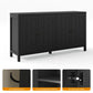 May in Color Sideboard Buffet, 58" Modern Buffet Cabinet with 4 Doors and Adjustable Shelves, for Entryway, Dining Room, Living Room, Bedroom, Black