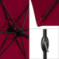 RoyalCraft 7.5 Ft Patio Umbrella Outdoor Market Table Umbrella Luxury Aluminum Pole Umbrella with Push Button Tilt and Crank, 6 Ribs, Polyester Canopy, Dark Red