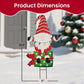 Heynemo Solar Christmas Gnome Yard Stake, Lighted Metal Holiday Garden Decoration, Waterproof Lawn & Pathway Ornament, Chimney Style