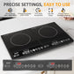 Sunvivi Portable Dual Induction Cooktop, Commercial-Grade Electric Countertop Burner with Timer, Induction Hot Plate with LED Screen, 8 Power(100W-1000W/800W) & 8 Temp Setting(176°F-518°F), Black