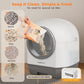 Heynemo Smart Self-Cleaning Cat Litter Box with Odor Control, Infrared Sensors, Sleep Mode, and Remote APP Control ¨C Effortless Convenience, White