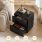 Heynemo Handless Nightstand with 2 Drawers, Modern End Table for Bedroom, Living Room, Hallway, Black