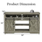 Mayincolor Rustic Farmhouse TV Stand for 65+ Inch TVs, 34'' Tall Entertainment Center with Sliding Barn Door