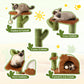 Cactus Cat Tree for Indoor Cats with Cozy Condo Wide Top Perch Multi-Level Jumping and Lounging Space 27.5inch Plush, Brown
