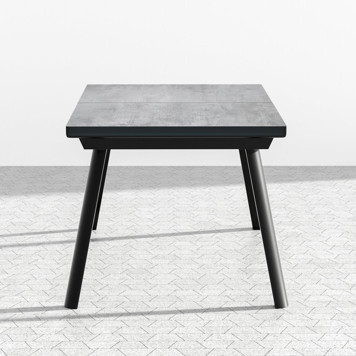 Royalcraft Patio Dining Expandable Table, 59"- 75" Aluminum Outdoor Dining Table, Rectangular Patio Table with Adjustable Feet, Metal Outdoor Table for 4-8 Person, Backyard Garden Porch Deck, Grey