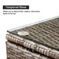 Outdoor Patio All Weather Wicker Single Sofa & Glass Coffee Table