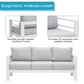 Patio Furniture 3 Seats Aluminum Sofa