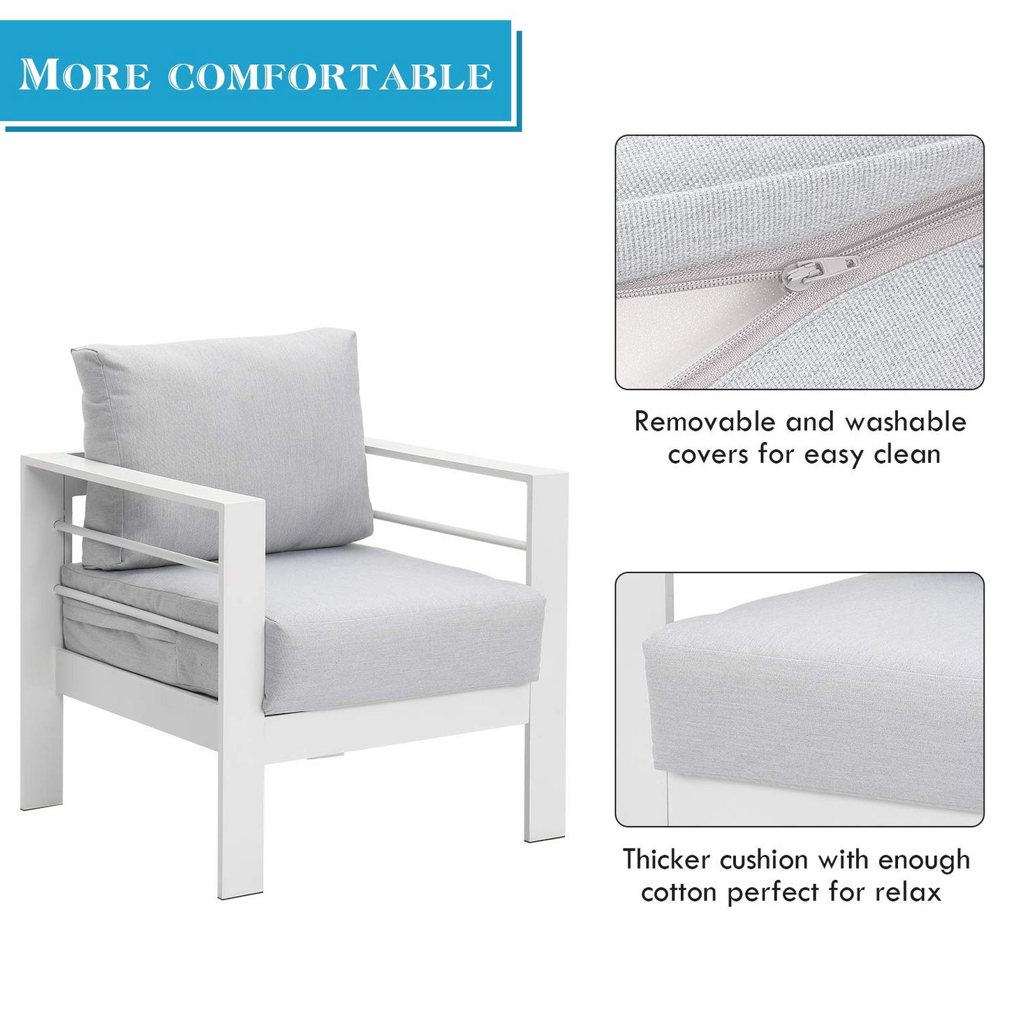 4 Piece Aluminum Sectional Sofa