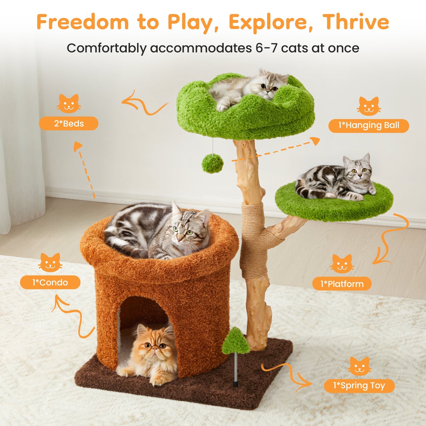 Keygarzone 32-Inch Multi-Level Cat Tree Tower