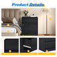 May in Color Black Handle?Free 3?Drawer Dresser Set of 2, Tall Nightstand, Modern Storage Cabinet for Bedroom, Living Room, Office