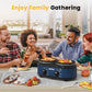 Blue Dual Slow Cooker with 2 Removable Ceramic Pots, 3Adjustable Temp & Visible Glass Lids, Buffet Server & Warmer, 2 x 1.25 QT, Blue, Dishwasher Safe