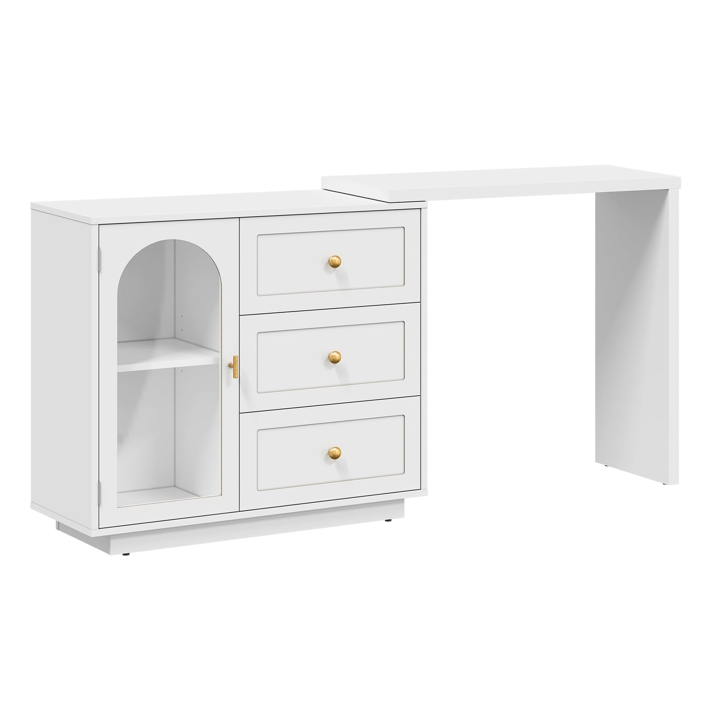 May in Color Extendable Makeup Vanity Desk with 3 Drawers & 1 Door