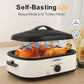Superjoe 14QT Electric Roaster Oven, with Self-Basting Lid, Stainless Steel Roaster Pan, Silver