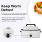 RoyalCraft 22 Quart Electric Roaster Oven with Visible & Self-Basting Lid, Stainless Steel, White