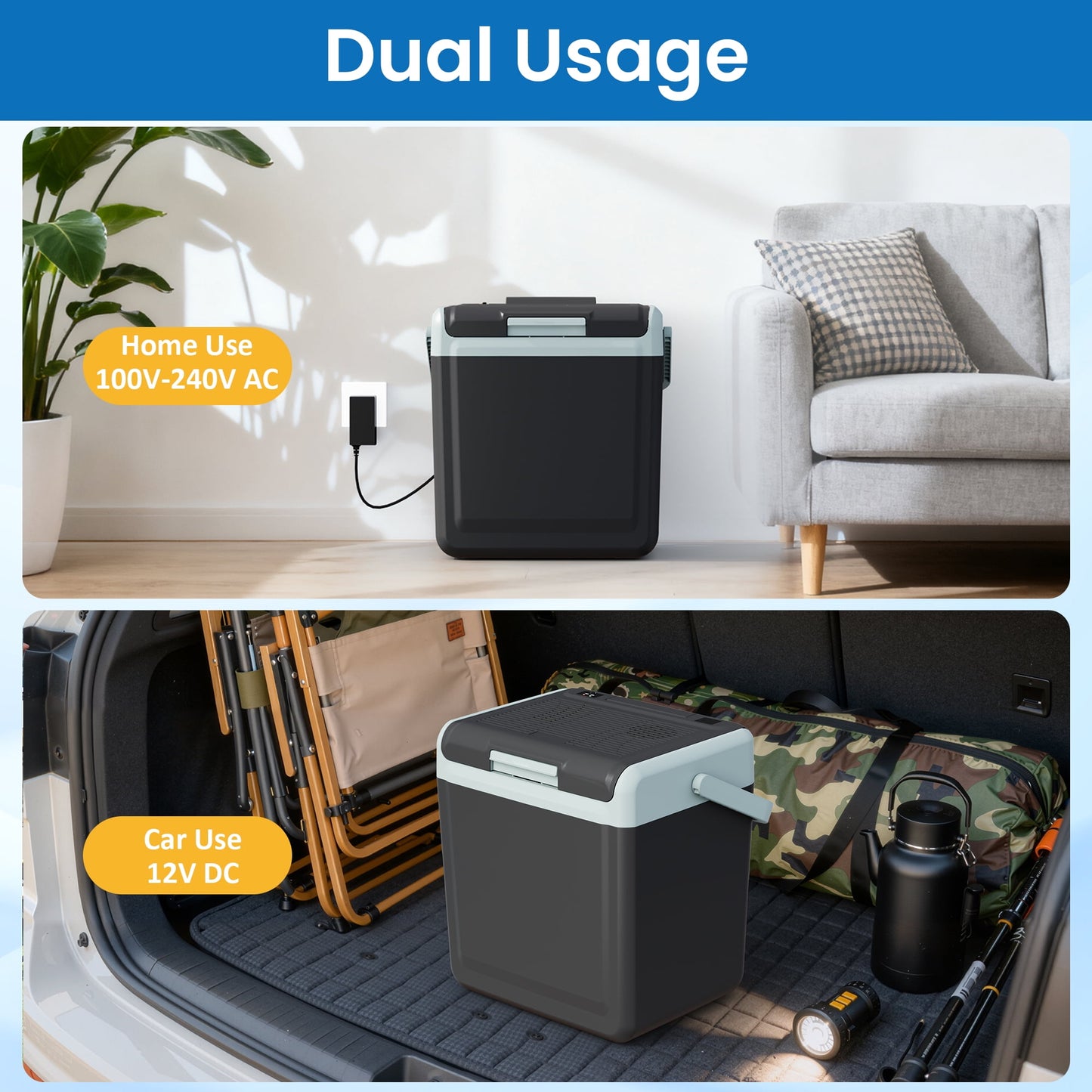 Sunvivi 25QT Portable Electric Cooler & Warmer with Handle ¨C Mini Fridge for Car, Road Trips, Camping, Home, and Office, Black