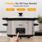 Heynemo 4qt Slow Cooker, Programmable Slow Cooker with Locking Lid, Removable Ceramic Pot, 3 Heating Settings & Time Control, Mini Food Warmer with Dishwasher-safe Lid & Pot, Silver