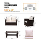 Cozyhom 4 Piece Rattan Outdoor Patio Sofa Furniture Sets, Wicker Conversation Couch Sets Rattan Sofa Chair With Cushion For Backyard Lawn Garden, Brown