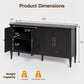May in Color Sideboard Buffet Cabinet, 58'' Wood Console Cabinet with Storage & 4 Doors, Mid Century Entryway Table, for Living Room, Dining Room, Black