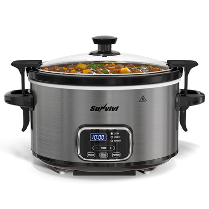 4QT Programmable Slow Cooker with Locking Lid - Slow Cookers