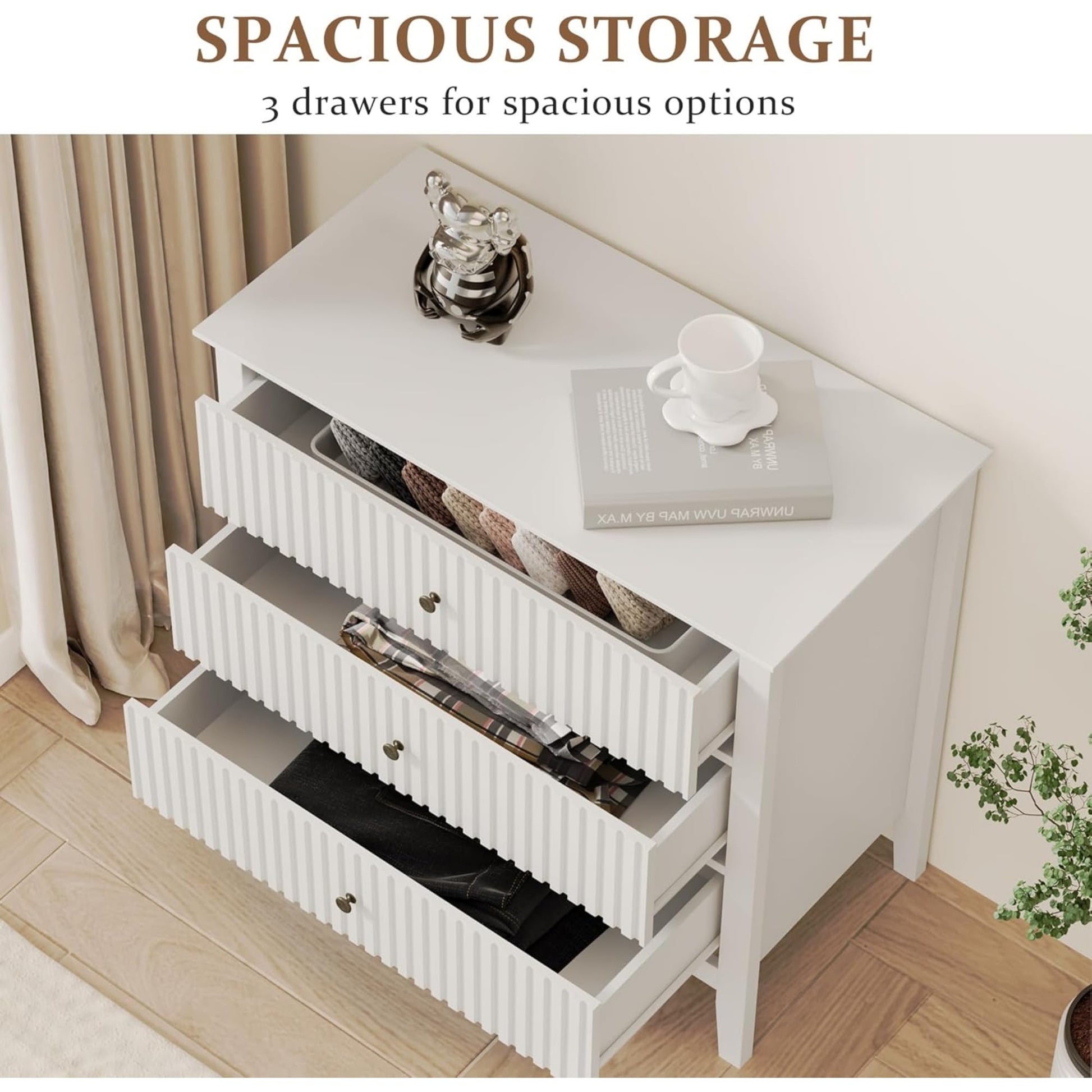 30 inch dresser Heynemo Large White 3 Drawer Dresser, Painted 30 Inch Tall Wood Nights