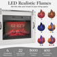 May in Color Fireplace TV Stand for 65+ Inch TV, Farmhouse Entertainment Center with Electric Fireplace, Antique White