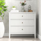 Superjoe Large White 3 Drawer Dresser with Fluted Panel, Modern Chest of Drawers with Silent Slide Drawers for Bedroom, Living Room, Hallway
