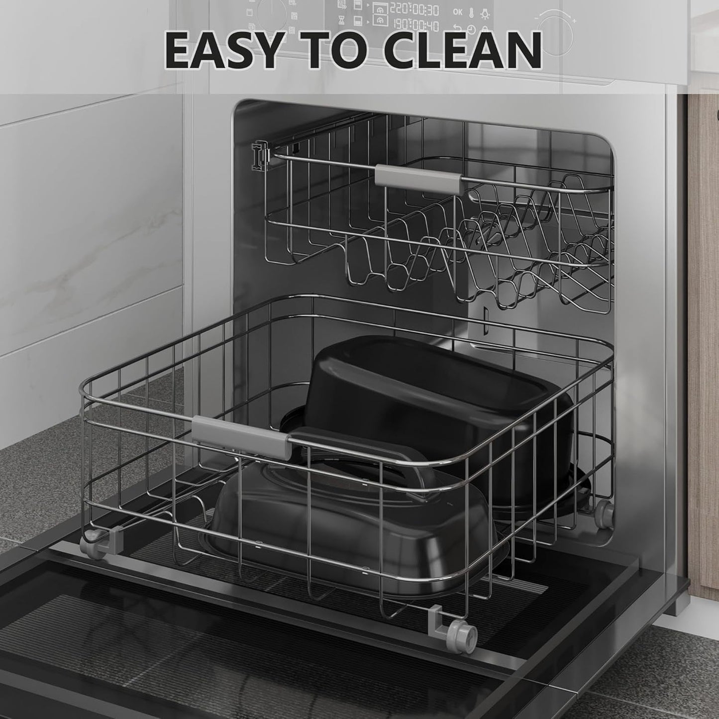 Superjoe Roaster Oven 28 Quart, Electric Roaster Oven with Visible & Self-Basting Lid, Turkey Roaster Oven with Removable Pan & Rack, Variable Temperature Control, Stainless Steel, Black