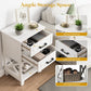 RoyalCraft Tall Nightstand Set of 2, Side Table with 2 Drawers and Open Shelf Below, Bedside Table with Solid Feet, Modern Night Stand End Table for Bedroom, Living Room, Home Office, White