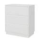 RoyaCraft Wide Nightstand with 3 Drawers, Black Nightstand for Bedroom, Large End Table Bedside Table for Living Room, Black and White