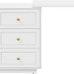 RoyalCraft 59?¡À Large Extendable Makeup Vanity Desk, Corner Vanity Table with 3 Drawer & 1 Door, Modern Dressing Table and Chest of Drawers Combo, Accent Vanity for Bedroom, Dressing Room