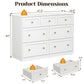 May in Color Dresser for Bedroom with 7 Drawers, Wood Drawer Organizer for Bedroom, Living Room, Hallway, White
