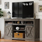 Royalcraft Farmhouse TV Stand for 65+ Inch TV, 34'' White Entertainment Center with Sliding Barn Doors,  Wood  Cabinet Television Stands