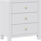 Royalcraft 3 Drawer Dresser, Modern Chest of Drawers with Rounded Table Corners, Wooden Closet Dresser Nightstand Side Table with Ample Storage Space for Bedroom, Living Room, Entryway, Natural Wood