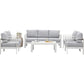 Heynemo Superjoe 6 Pcs Patio Furniture Set Aluminum Conversation Set Outdoor Sofa with Coffee Table and Thick Cushion,Gray