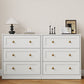 May in Color 3 Drawer Nightstand, Modern Wood End Table with Gold Knobs, White