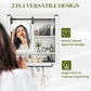 RoyalCraft 28in Bathroom Cabinet Wall Mount with Sliding Mirror Door, Over The Toilet Storage Cabinet, Farmhouse Medicine Cabinet with Shelves and Towel Bar for Living Room, 28" W x 29" H, White