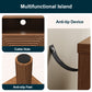 Heynemo Wood Nightstand with Storage, Bedside Table with Charging Station and Solid Wood Legs, Ideal for Living Room, Bedroom, Entryway, Brown