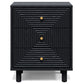 Heynemo Nightstand with 3 Drawers Set of 2, Modern Chest of Drawers for Bedroom, Living Room, Entryway, Black