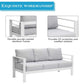 Heynemo Superjoe 6 Pcs Patio Furniture Set Aluminum Conversation Set Outdoor Sofa with Coffee Table and Thick Cushion,Gray