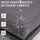 Heynemo 2 Pieces Aluminum Outdoor Patio Ottoman Set, Outdoor Foot Stools with Thick Cushion, Small Seat Furniture for Porch Balcony Backyard, Grey