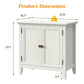 May in Color 2-Door Wood Buffet Cabinet, Bohemian Farmhouse Sideboard, for Entryway, Bedroom, Dining & Living Room, White