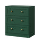 May in Color 3 Drawer Nightstand, Large Bedside Table with Golden Round Knobs, Modern Wood End Table for Bedroom, Living Room, Hallway, Closet, Green