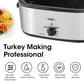 Sunvivi 20 Quart Electric Roaster with Removable Pan, Electric Turkey Roaster Oven with Self-Basting Lid, Roasting Oven with Cool-Touch Handles, Silver