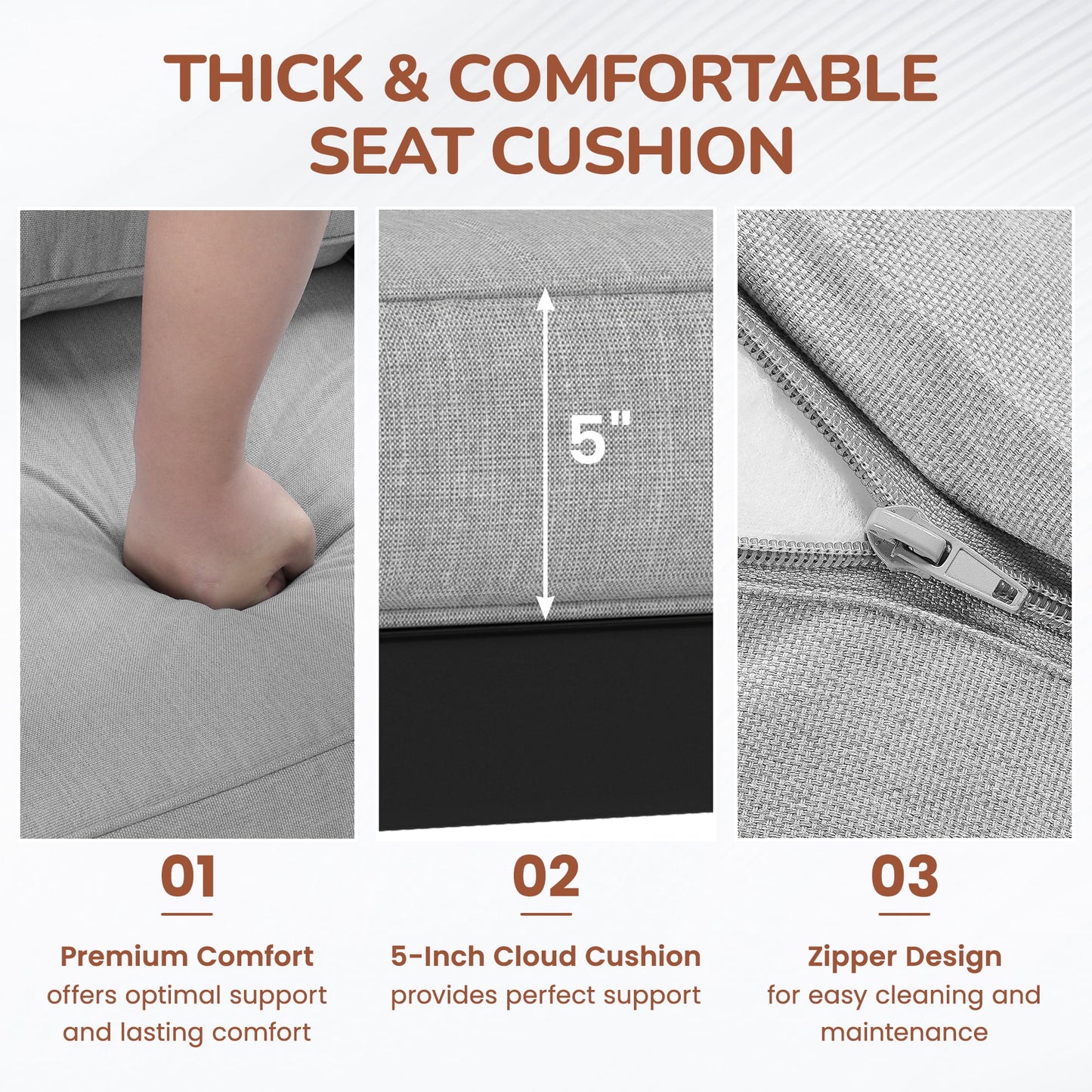 CozyHom 2-Seater Indoor Outdoor Patio Aluminum Armchair Furniture Sofa Sets With Cushions, Cozy Patio Conversation Sofa Chairs For Garden Living Room, Gray