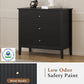 Mayincolor 3-Drawer Fluted Dresser Set of 2, Modern Wood Storage for Bedroom or Living Room, Black