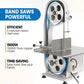 Heynemo Electric Bone Saw, 1500W Meat Cutting Bandsaw with 0.16-7.9" Thickness Range, 5 Blades for Beef, Pork, Fish
