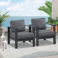Heynemo Metal Patio Furniture Chairs Set of 2, Aluminum Outdoor Armchairs with Cushions, Dark Grey