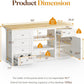 May in Color Modern 59" Kitchen Island with Storage and Drop-Leaf, Wood Island for Kitchen, White